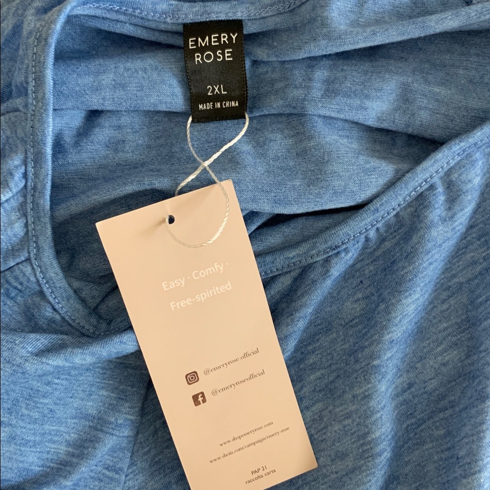 Emery Rose blue peplum top - Picture 2 of 6
